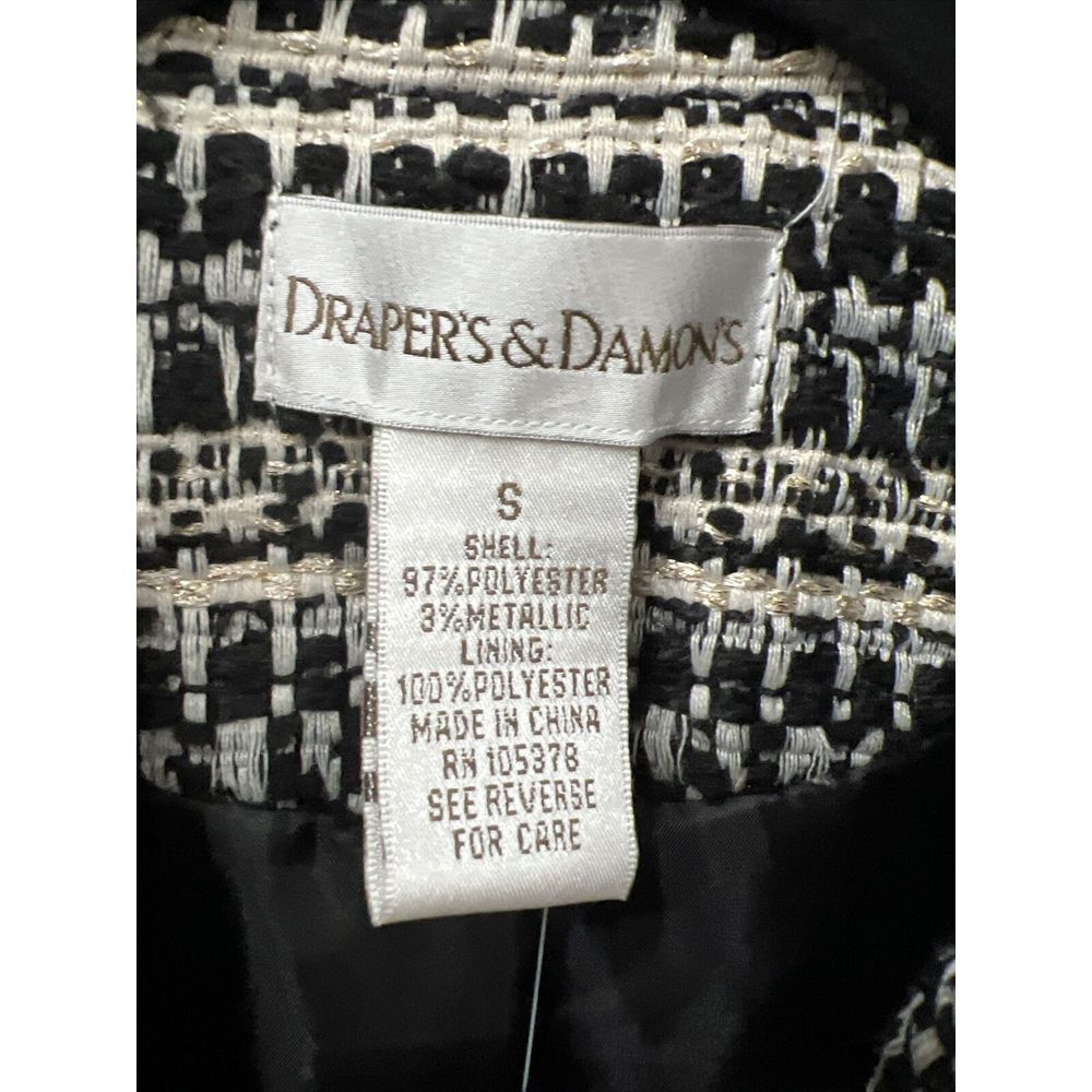 Drapers & Damons Jacket Womens Small Tweed Metallic Grannycore Blazer NEW - Picture 2 of 13